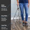 DMI Folding Hemi-Walker Provides Support, Aluminum, Silver, 30'- 35', FSA & HSA Eligible, Lightweight, Superior Support, Comfortable Hand Grips, Easy To Open And Close view 3