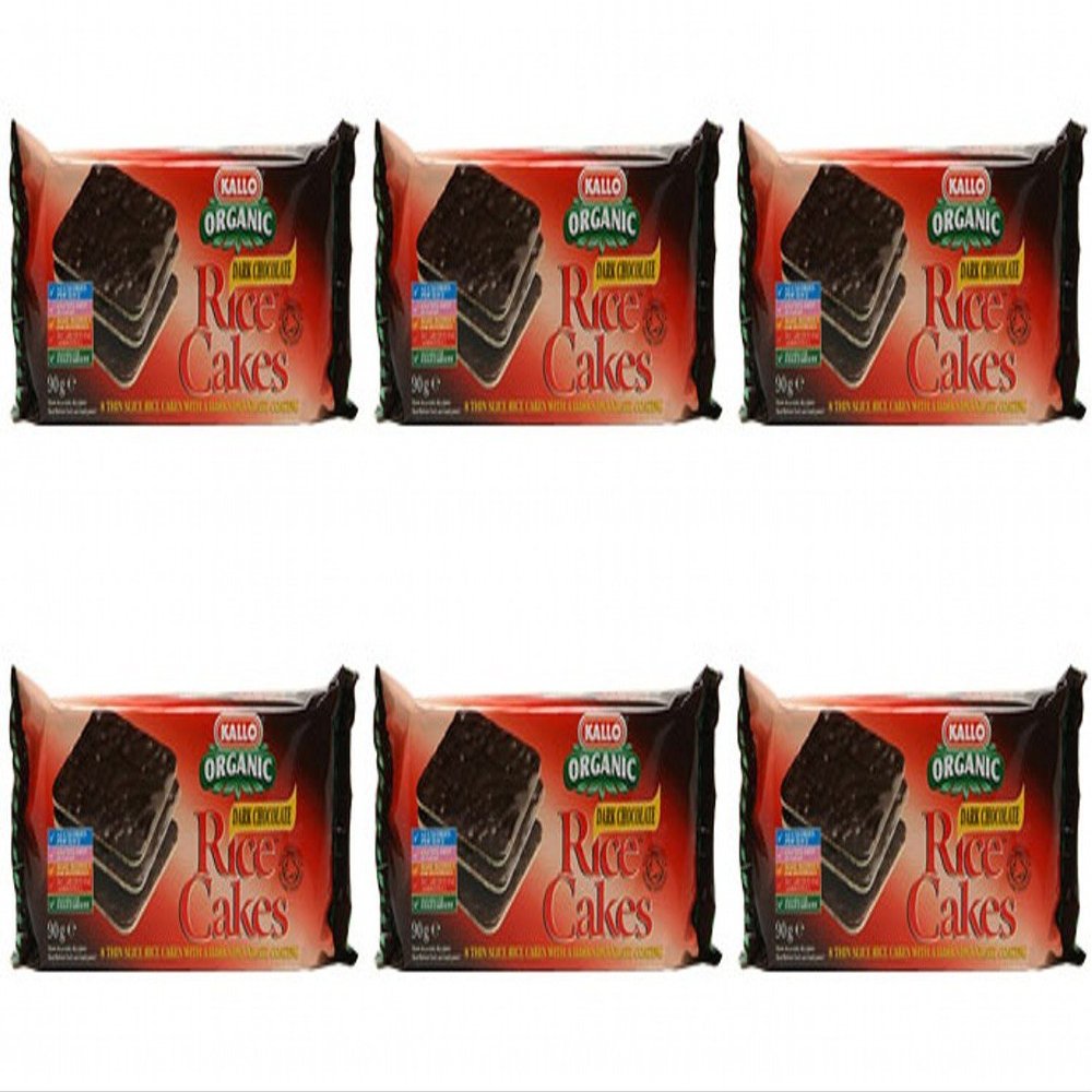 (6 Pack) - Kallo - Rice Cakes Dark Chocolate | 90g | 6 Pack Bundle