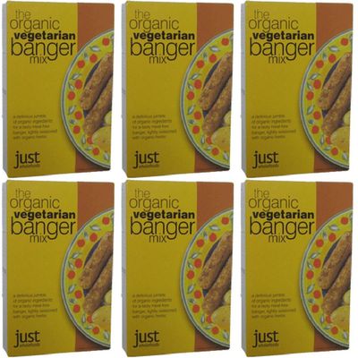 (6 Pack) - Just Wholefoods - Org Vegetarian Banger Mix | 125g | 6 Pack Bundle