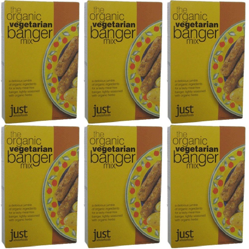 (6 Pack) - Just Wholefoods - Org Vegetarian Banger Mix | 125g | 6 Pack Bundle