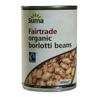 (3 Pack) - Suma - Fairtrade Borlotti Beans | 400g | 3 Pack Bundle