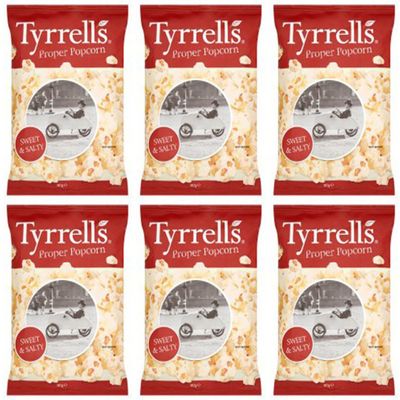(6 Pack) - Tyrrells - Popcorn Sweet & Salty | 80g | 6 Pack Bundle