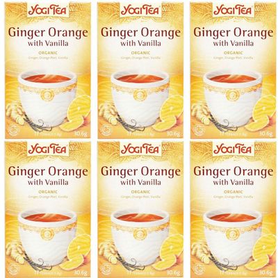 (6 PACK) - Yogi Tea - Ginger Orange with Vanilla Tea | 17 Bag | 6 PACK BUNDLE