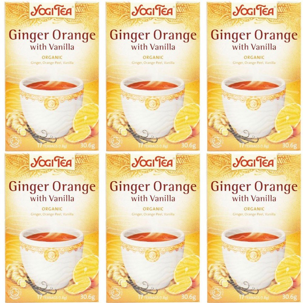 (6 PACK) - Yogi Tea - Ginger Orange with Vanilla Tea | 17 Bag | 6 PACK BUNDLE