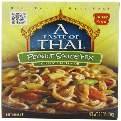 A Taste of Thai Peanut Sauce Mix Packets | Authentic Thai-Style Sauce with Ground Peanuts & Traditional Spices | Ready in Minutes | No Artificial Flavors | Non-GMO, Gluten-Free (12 Pack, 3.5 oz Each)