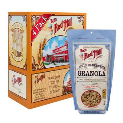 Bob's Red Mill Apple Blueberry Granola, 12oz (Pack of 4) - Whole Grain, Kosher
