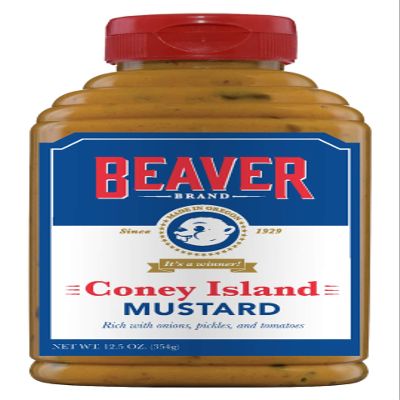 Beaver Coney Island Hot Dog Mustard, 12.5 Ounce Squeeze Bottle (Pack of 6)