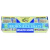 Edward & Sons Unsalted Sesame Brown Rice Snaps - Rice Crackers Gluten Free, Whole Grain, Oven Baked, Low Fat, Non-GMO, USDA Organic - 3.5 Oz, 12 Pack view 1