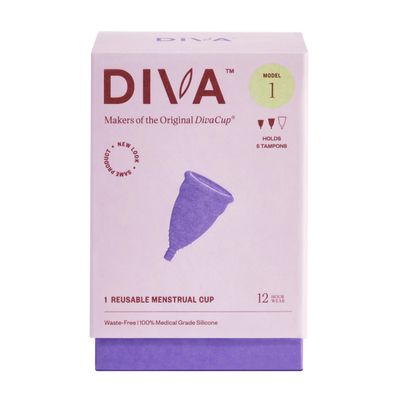 DIVA Cup - Medical Grade Silicone Cup for Period Care - Reusable Menstrual Cup - Up to 12 Hours of Continuous Wear - Model 1 (for Medium to Heavy Flow)