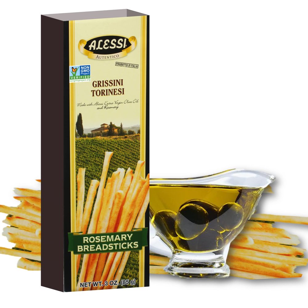 Alessi Rosemary Breadsticks, Zero Trans Fat, Non GMO, 3 Ounces (Pack of 12)