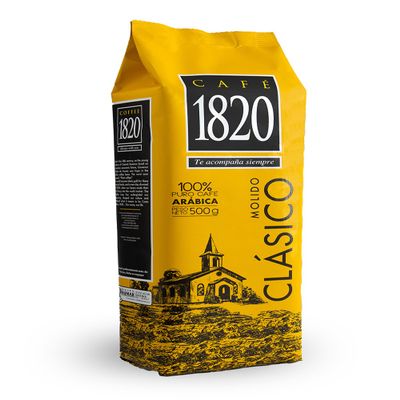 Caf 1820 Classic, Premium Costa Rican Ground Coffee, 100% Arabica, Dark Roast, High Altitude Blend with Aroma & Fruity Notes, 18 oz