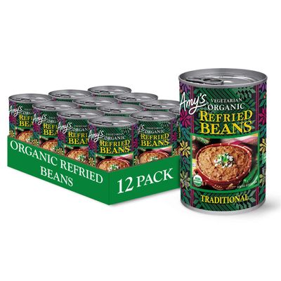 Amy's, Refried, Pinto Beans, Gluten Free, Organic, Vegetarian, Traditional, 15.4 oz, Pack of 12
