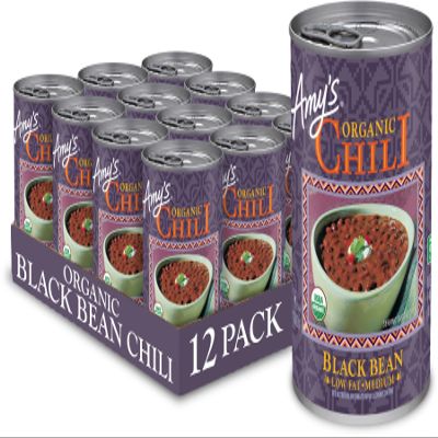 Amy's, Chili, Gluten Free, Light in Sodium, Vegetarian, Organic, Medium Spice, Jalapeo Pepper, 14.7 oz, Pack of 12