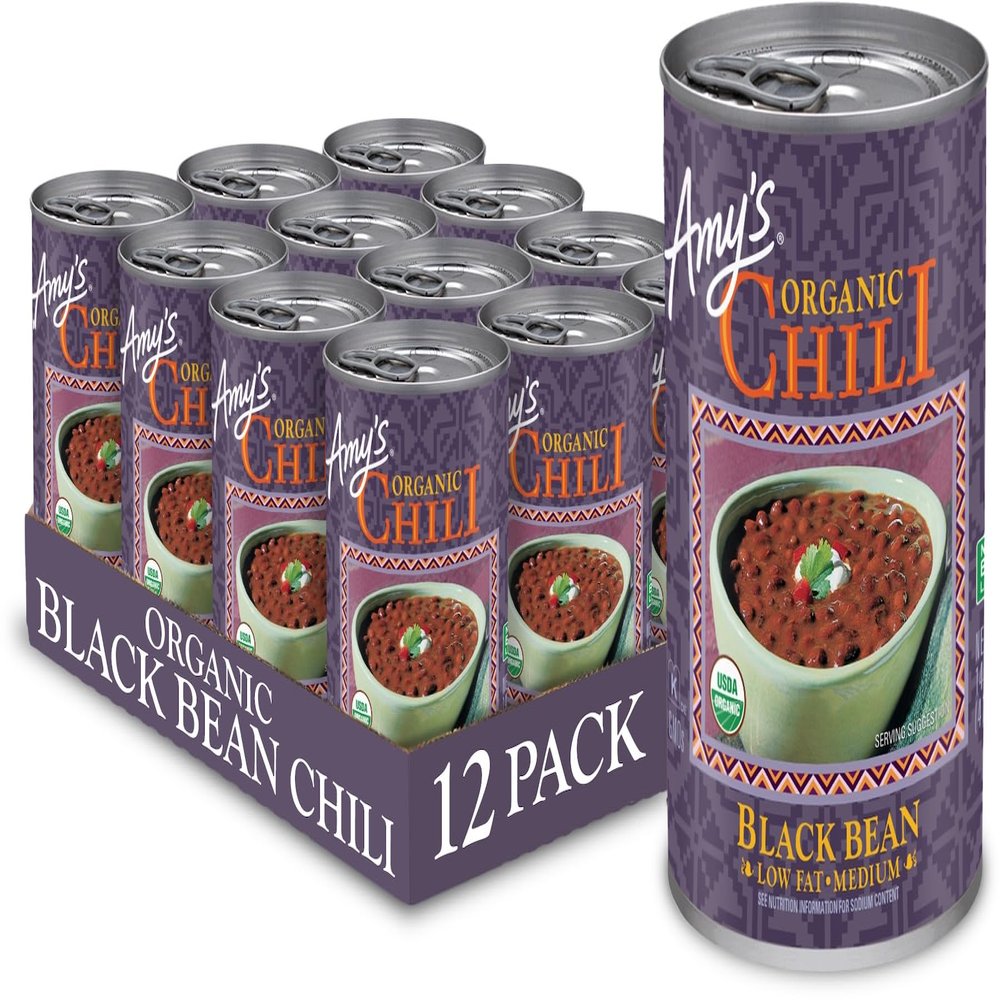 Amy's, Chili, Gluten Free, Light in Sodium, Vegetarian, Organic, Medium Spice, Jalapeo Pepper, 14.7 oz, Pack of 12