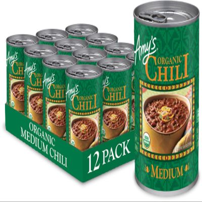 Amy's, Chili, Gluten Free, Vegetarian, Organic, Medium Spice, Jalapeo Pepper, 14.7 oz, Pack of 12.