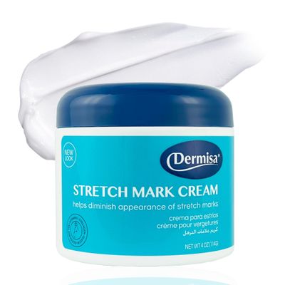 Dermisa Stretch Mark and Scar Cream with Cocoa Butter, Collagen, Elastin and Vitamin E - Intensive Body Moisturizer for Elasticity and Skin Repair - 4 Oz