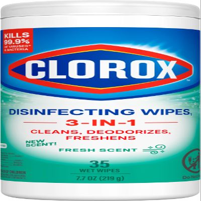 Clorox Disinfecting Wipes, Bleach Free Cleaning Wipes, Fresh Scent, 35 Count (Package May Vary)