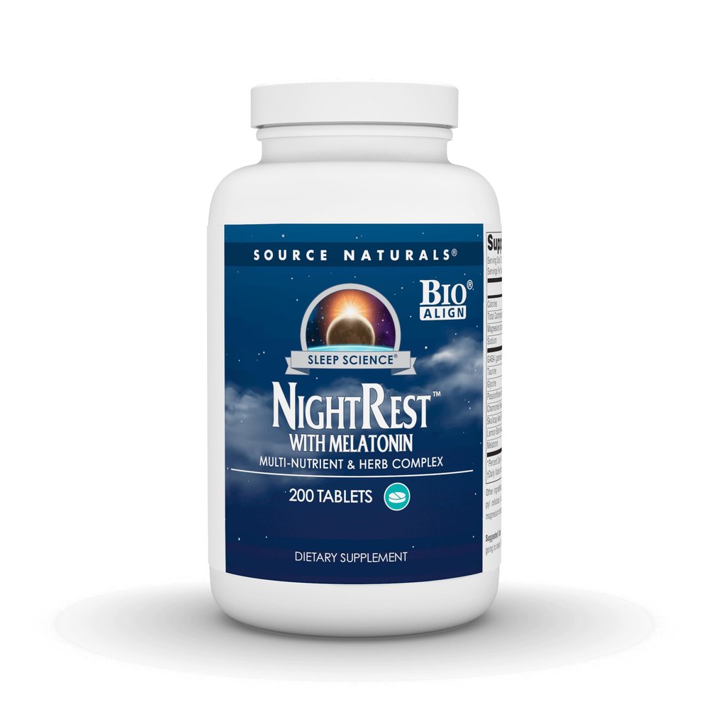 Source Naturals NightRest with Melatonin - Multi Nutrient and Herb Complex - 200 Tablets