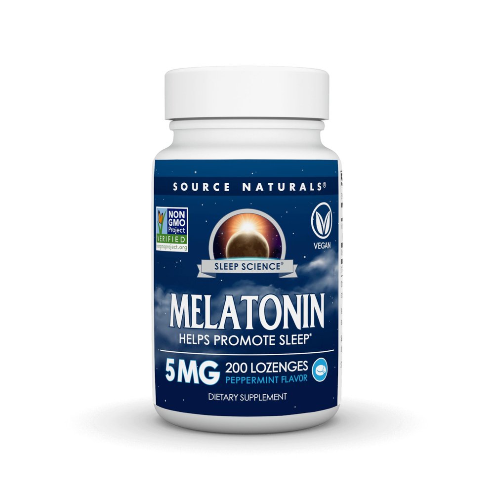Source Naturals Melatonin, Helps Promote Sleep* - 5 mg - 200 Peppermint Flavored Lozenges