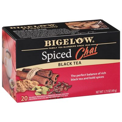 Bigelow Tea Spiced Chai Black Tea, Caffeinated Tea, 20 Count Box (Pack of 6), 120 Total Tea Bags