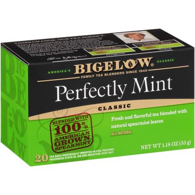 Bigelow Tea Perfectly Mint Black Tea, Caffeinated with Spearmint, 20 Count Box (Pack of 6), 120 Total Tea Bags