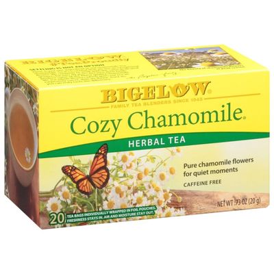 Bigelow Cozy Chamomile Herbal Tea, Caffeine Free, 20 Count (Pack of 6), 120 Total Tea Bags