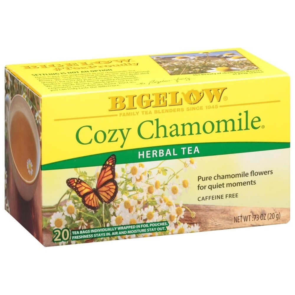 Bigelow Cozy Chamomile Herbal Tea, Caffeine Free, 20 Count (Pack of 6), 120 Total Tea Bags