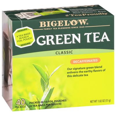 Bigelow Decaffeinated Green Tea Bags, 40 Count Box (Pack of 6) Decaf Green Tea, 240 Tea Bags Total