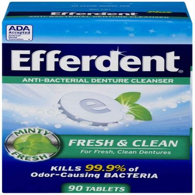 Efferdent Plus Anti-Bacterial Denture Cleanser, Minty Fresh, 78 Count