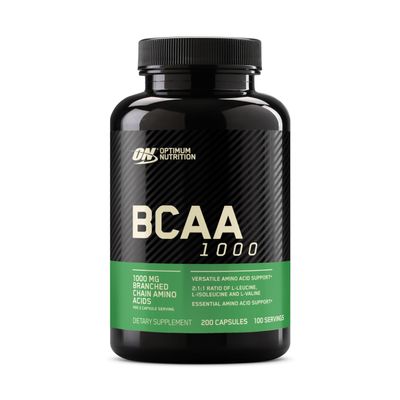 Optimum Nutrition Instantized BCAA Branched Chain Essential Amino Acids Capsules, 1000mg, 200 Count
