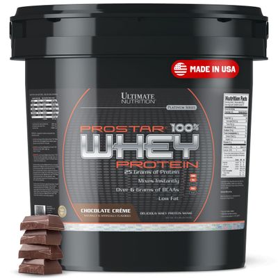 Ultimate Nutrition Prostar Whey Protein Powder Isolate, Chocolate - Low Carb, High Protein Powder Shake for Muscle Gain & Recovery - Low Sodium, Low-Fat & Keto Friendly - 10 lbs Bucket