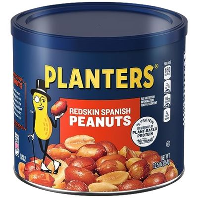 PLANTERS Redskin Spanish Peanuts, Roasted Salted Peanuts 12.5 oz Jars (Pack of 6)