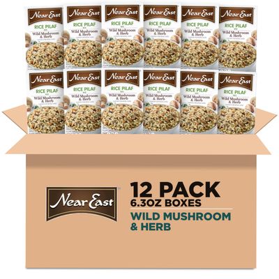 Near East Wild Mushrooms & Herbs Rice Pilaf Mix, 6.3-Ounce Boxes (Pack of 12)