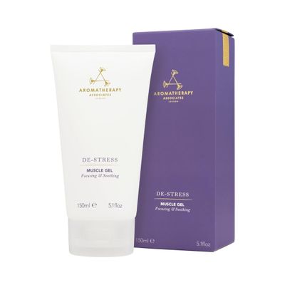 Aromatherapy Associates De-Stress Muscle Gel, Cooling & Warming Massage Gel with Ginger, Black Pepper & Rosemary Essential Oils for Daily Tension & Post-Activity Comfort, 5.07 oz