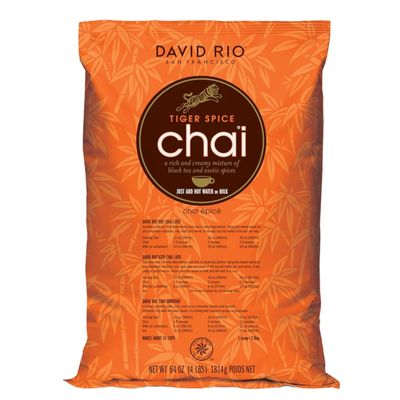 Tiger Spice Chai Tea Latte Mix, 64 Oz, Black Tea, Organic Spices, Dairy Free, Serve Hot or Cold, Just Add Water or Milk, 64 Servings, Perfect for Food Service