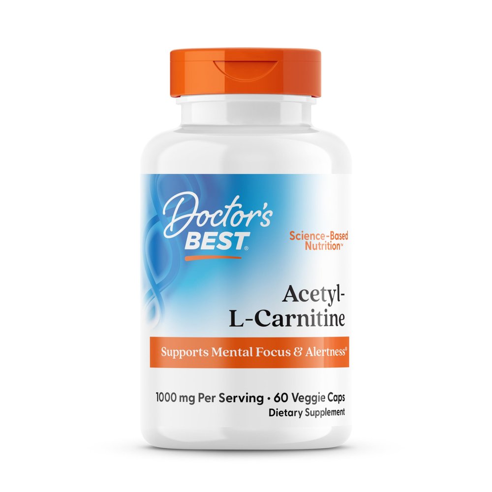 Doctors Best Acetyl-L-Carnitine, Supports Mental Focus & Alertness, Non-GMO, Gluten Free, Soy Free, Vegan 60 Veggie Caps