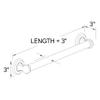 Ginger Grab Bar for Bathroom (36-Inch) Solid Brass Safety Bathtub and Shower Handle for Seniors, Polished Chrome view 3