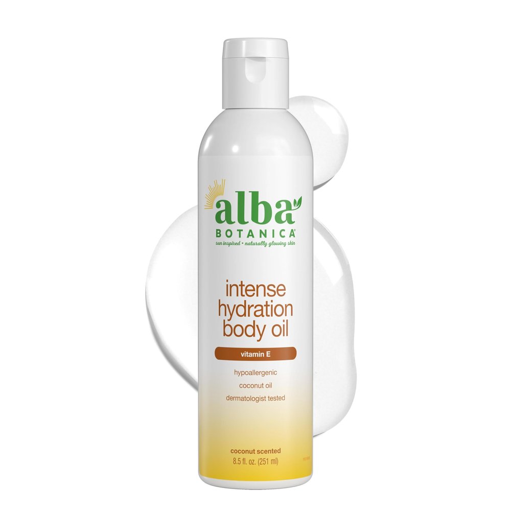 Alba Botanica Intense Hydration Body Oil, with Kukui Nut and Viamin E, 8.5 Oz (Packaging May Vary)
