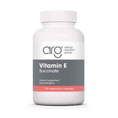 Allergy Research Group Vitamin E Succinate Supplement - for Men & Women, 400 IU D-Alpha-Tocopheryl, Antioxidant, Vegetarian Capsules - 100 Count