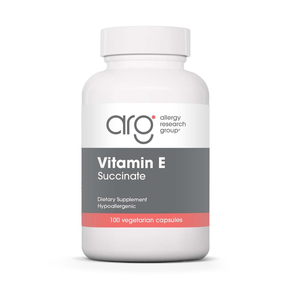 Allergy Research Group Vitamin E Succinate Supplement - for Men & Women, 400 IU D-Alpha-Tocopheryl, Antioxidant, Vegetarian Capsules - 100 Count