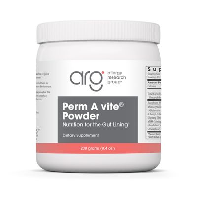 Allergy Research Group Perm A Vite Powder - Gut Health for Men & Women, L-Glutamine, Slippery Elm - 8.4 Oz