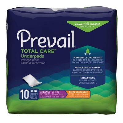 Underpad Prevail Super, 30 X 30", Heavy Absorbency, Up-100 - Case of 100