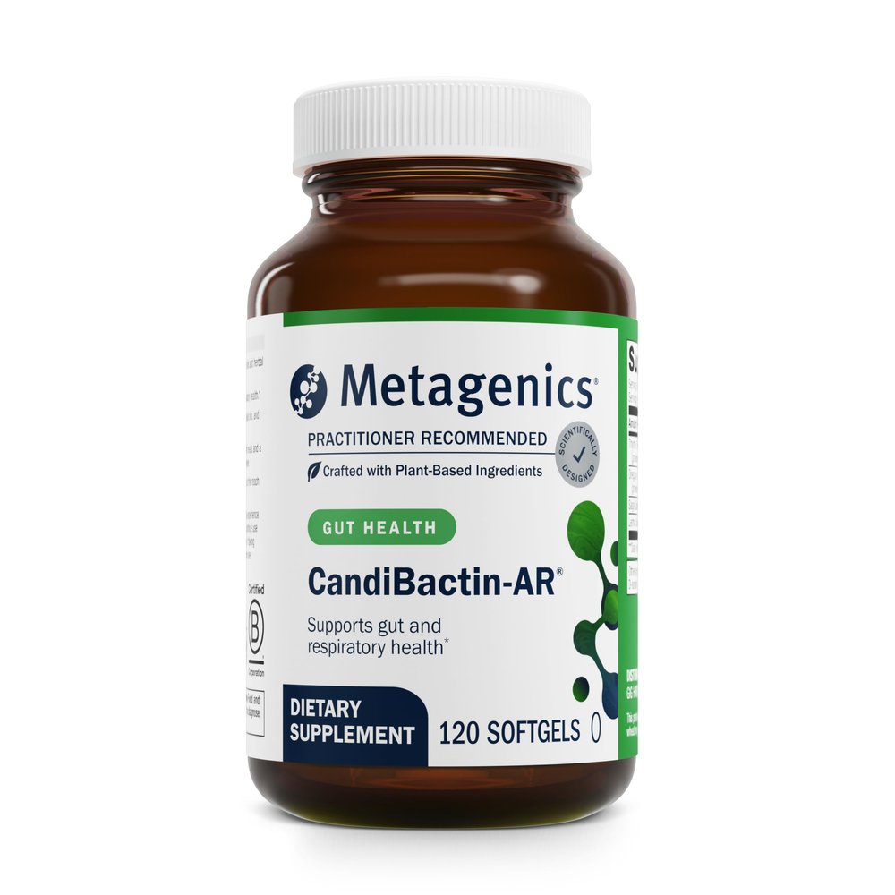 Metagenics CandiBactin-AR - Oregano & Thyme Essential Oils with Sage & Lemon Balm - Supports Digestive Health, Microbial Balance & GI Comfort - Enteric-Coated Softgels - Gluten-Free - 120 Softgels