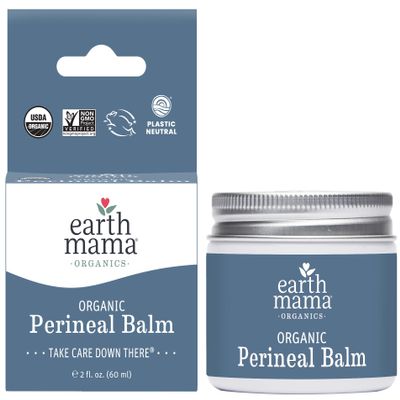 Earth Mama Organic Perineal Balm | Naturally Cooling Herbal Salve for Pregnancy and Postpartum Relief with Witch Hazel & Calendula, Feminine Care Essentials, No Benzocaine or Butane, 2-Fluid Ounce