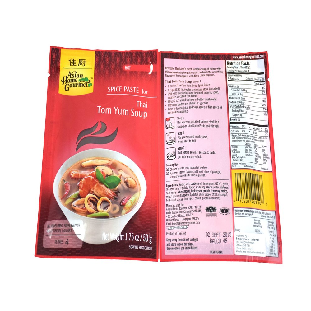 Asian Home Gourmet Thai Tom Yum Soup Mix (Hot), 1.75-Ounce Pouch (Pack of 12)