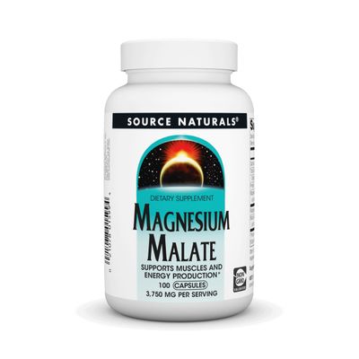 Source Naturals Magnesium Malate 3750 mg Per Serving Essential Magnesium Malic Acid Supplement - 100 Capsules