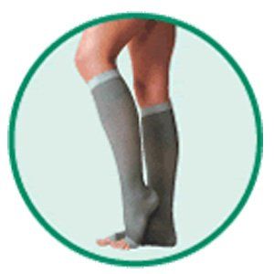 Silver Knee High Stocking, Below-Knee,Short - Silver, Size 2, Small, Compression 20-30 mmHg, 1 Pair
