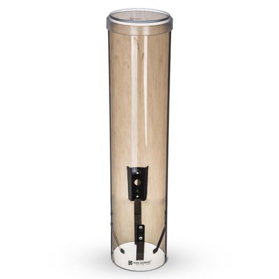 San Jamar Large Pull-Type Cup Dispenser 6-12 Oz. Flat Cups, 4.5 - 7 Oz Cone Cupz with Flip Cap for Restaurants, Home, and Office, Plastic, 16 Inches, Brown