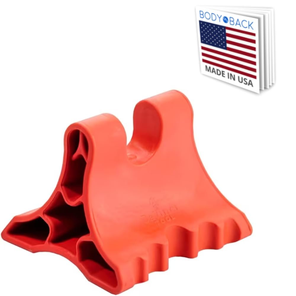 Body Back Davinci Tool (Red) -USA Made- Hard Rubber Neck Tension Relief & Pressure Point Massage Tool - Occipital Release Tool - Cervical Traction Device- Suboccipital Release Device - Neck Stretcher