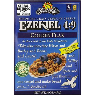 Food For Life Ezekiel 4:9 Organic Sprouted Grain Cereal, Golden Flax, 16-Ounce Boxes (Pack of 6)